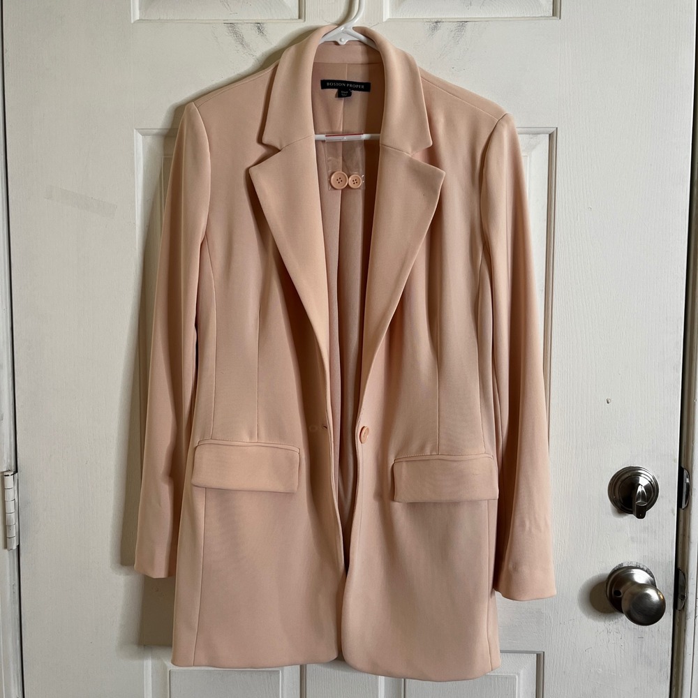 NWOT Boston Proper Women's Travel Classic Boyfriend Blazer size 6 Peach Career‎
